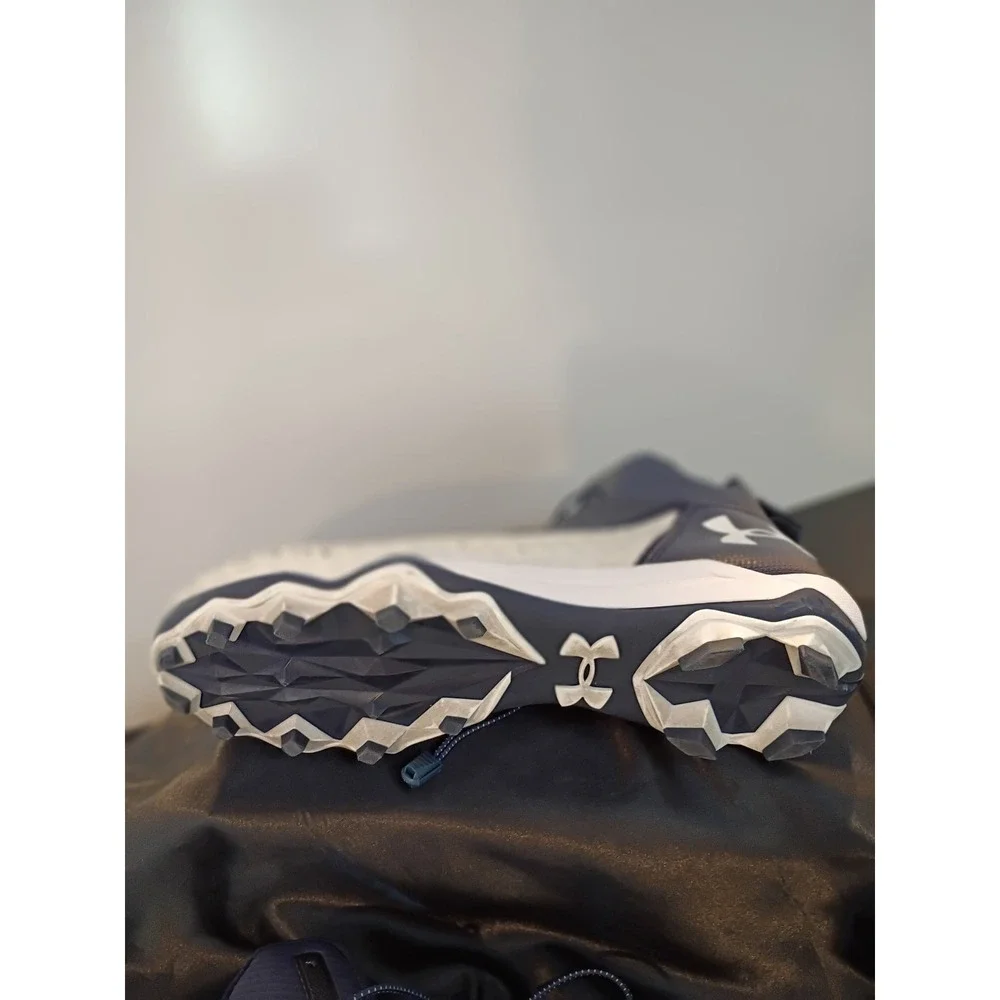 Under Armour Banshee Mid MC‎ Lacrosse Cleats Navy White Mens Size 15 3021193-402
